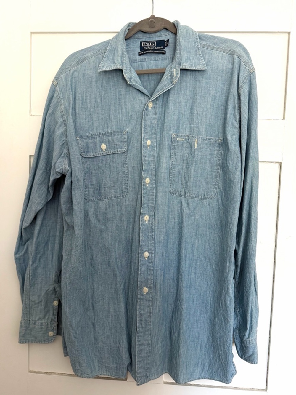 Ralph Lauren Polo Light Blue Denim Chambray Button-Down Shirt 90’s